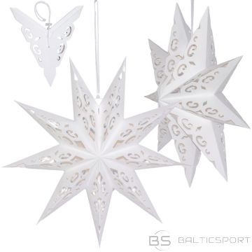 Saska Christmas Papīra dekoratīvā zvaigzne 45 cm, 9 rokas, balta