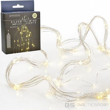 Koopman Ar baterijām darbināmas stiepļu lampas Cascade 160 LED silti baltas