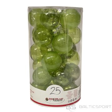 Egļu bumbas d6cm piparmētru zaļas 25gab.