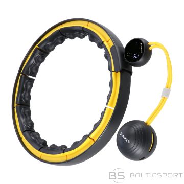 HHM21 HULA HOP BLACK/YELLOW MAGNETIC WITH WEIGHT + COUNTER HMS