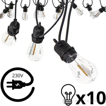BS Āra ballīšu apgaismojums &quot;Garland&quot; 10 spuldzes 10LED 8M 230V (nav pieejams)