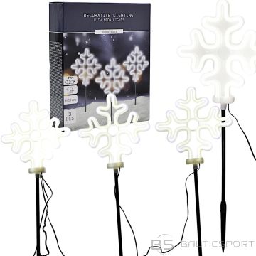 Koopman Dārza lampas, sniegpārslas formas, neona, LED, 58 cm, 3 gab., baltas, IP44