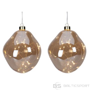 Christmas Decoration GLASS DROP BABBLE 2GAB LED 10CM - ZELTS