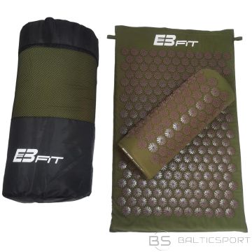 Eb Fit MAT WITH PILLOW FOR ACUPRESURE YOGA MASSAGE GREEN-BROWN 68x42x2CM