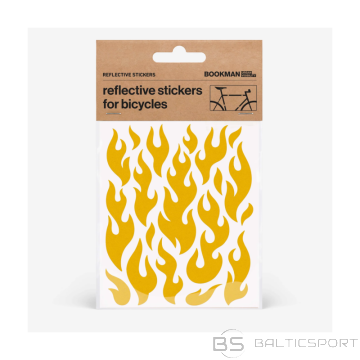 Atstarojošas uzlīmes velosipēdiem BOOKMAN, dzeltenas liesmas