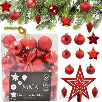 Mica Декоративные пластиковые шарики, безопасные, 40 шт., красные (нет в наличии)