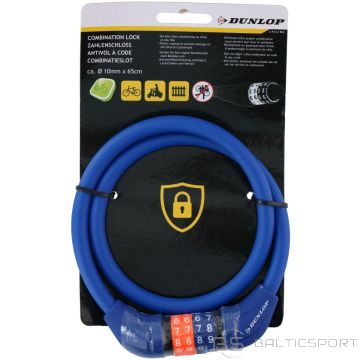 Dunlop velosipēda slēdzene ar kodu 1,0x65 cm zila
