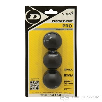 Squash balls DUNLOP PRO 2 yellow dots 3-blister PSA/WSA official
