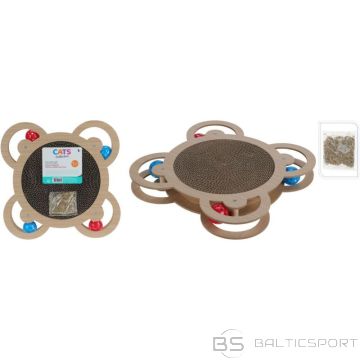 BS Skrāpējamie stabi kaķu interaktīvām rotaļlietām 4 bumbiņas 35,5x35,5x4 cm (nav pieejams)
