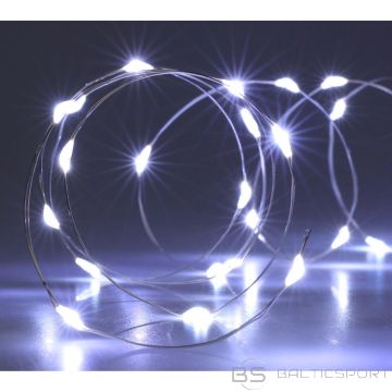Christmas Decoration LED stieples lampiņas uz baterijām GIRLANDA 40 LED auksti balta