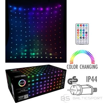 Christmas Decoration CHRISTMAS TREE LIGHTS LIGHT CURTAIN OUTSIDE/INTERNAL 144 LED RGB 120X120CM WITH REMOTE CONTROL MULTICOLOR
