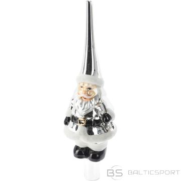 Christmas Decoration ZIEMASSVĒTKU TOPS 28CM, STIKLS, SUDRABA ZIEMASSVĒTKU vecītis