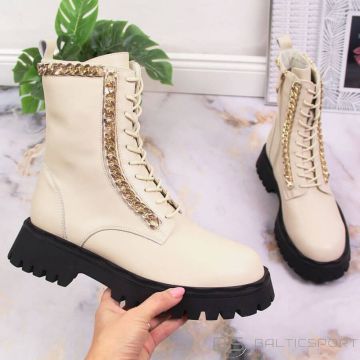 Leather ankle boots with a chain insulated Artiker W HBH40 (37)