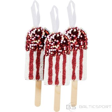 Christmas Decoration ICE CREAM HANGING DECORATION 3 PCS WHITE