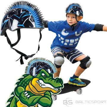 Bērnu velosipēda ķivere ar regulēšanu No Fear Mohawk (48-52 cm) melna/zila