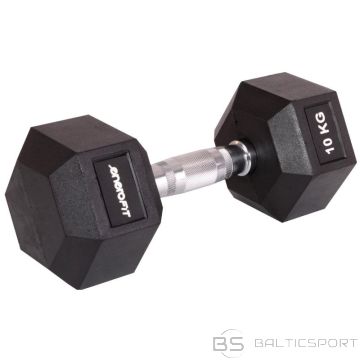 Enero Резиновая шестигранная гантель 10 кг, подходит для людей с нестандартными размерами (N/A)