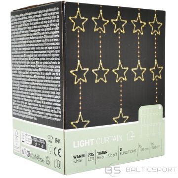 BS Ziemassvētku eglītes gaismas aizkars 120x120 cm 235 LED silti baltas zvaigznes (nav pieejams)