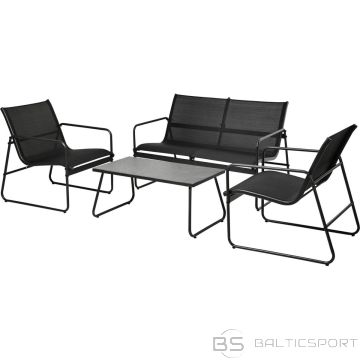 Progarden 4-PIECE BLACK GARDEN FURNITURE SET