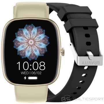 Gravity GT18-7 sieviešu viedpulkstenis bēšā silikona siksniņā + melna siksniņa (nav pieejams)