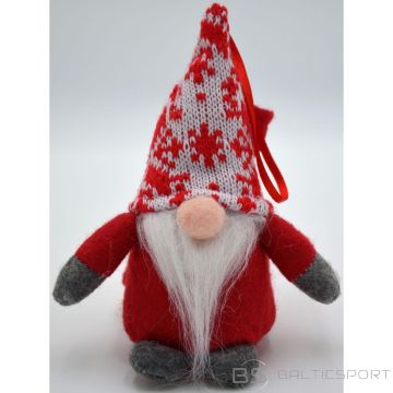 Saska Garden Dekoratīvs Ziemassvētku vecītis ar dāvanu maisiņu 15 cm sarkans