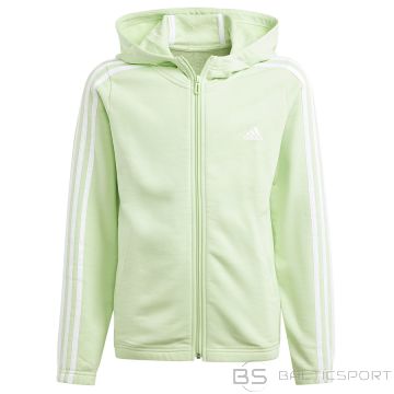 Bluza adidas 3 Stripes Full-Zip Hoodie girls IS2632 / zielony / 152 cm