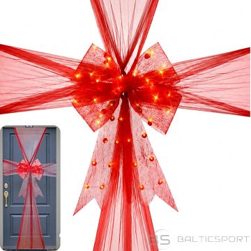 Koopman DOOR BOW 48x72M RED RIBBON LED BATTERY-OPERATED TIMER