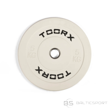 Svara plāksne TOORX Bumper Plate Challenge, balta, 50 mm, 5 kg