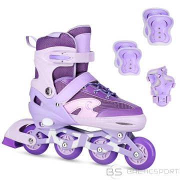 Nils Extreme NA0189 LED RULLĪŠU SKRITUĻU ĶIVERES UN AIZSARGU KOMPLEKTS, MĒNESS STARU VIOLETS, IZMĒRS: M(35-38)