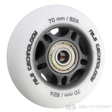 NILS EXTREME PU 70x24 82A balti riteņu komplekts (4 gab.) + ABEC-9 gultņi (8 gab.)