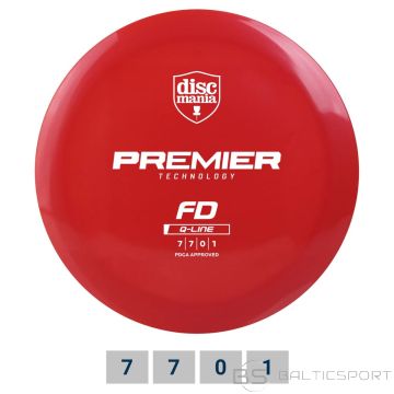Discgolf DISCMANIA Fairway Driver Q-LINE PREMIER FD sarkans 7/7/0/1
