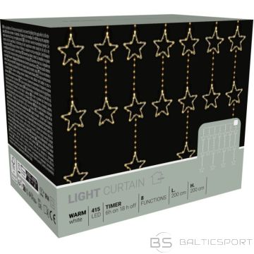BS Ziemassvētku eglītes gaismas aizkars 200x200 cm 415 LED silti baltas zvaigznes (nav pieejams)