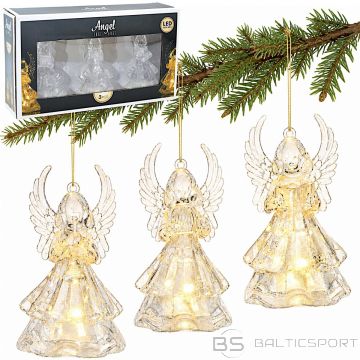 Koopman DECORATIVE ANGEL TRANSPARENT 9CM LED 3 PCS