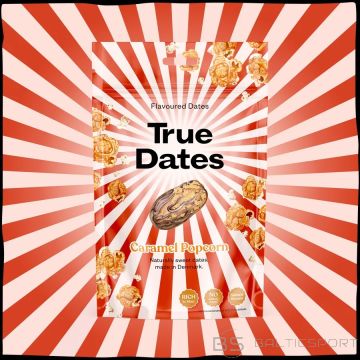True Dates Caramel Popcorn dateles ar karameļu popkorna garšu