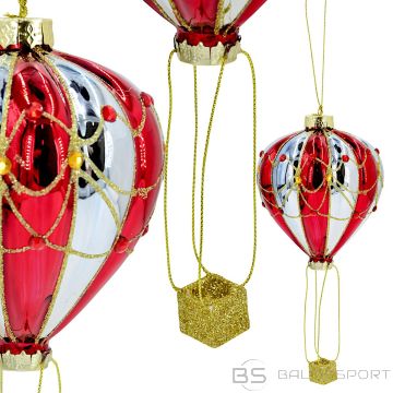 Edelman Stikla Ziemassvētku eglītes rotājums Balons Sarkani Zili Mica
