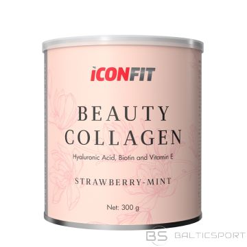 ICONFIT Beauty Collagen kolagēns ar Hiloreīnskābi, E vitamīnu, biotīnu (300g) ādai, matiem, nagiem