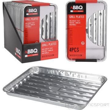 Bbq Line АЛЮМИНИЕВЫЕ ПРОТИВНИ ДЛЯ ГРИЛЯ 34х22см 4ШТ.