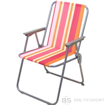 Redcliffs Kempinga krēsls ar roku balstiem, salokāms, oranžas svītras