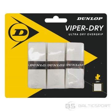 Tenisa Raketes Grips / Dunlop VIPERDRY white 3pcs- blister