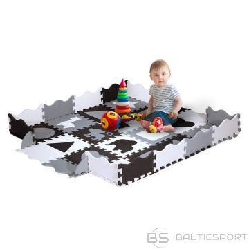 Bērnu puzles paklājs Nils Fun MD03 KIDS PLAYPEN PUZLE MAT PELĒKS melns balts 120x120CM