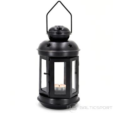 Koopman TEA LIGHT LANTERN CANDLE HOLDER 20CM BLACK