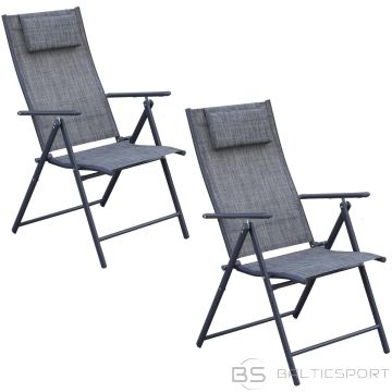Saska Garden GARDEN CHAIR 57x68x106CM 2xTEXTLINE 7-POSITION WITH CUSHION SET OF 2 PCS