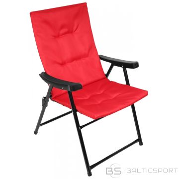 Saska Garden Складное садовое кресло 59x66x45/90 см с красной подушкой