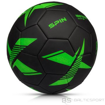 Meteor Spin 5 futbola bumba melna/zaļa (uniw)