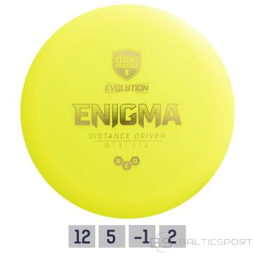 Discgolf disks DISCMANIA Distance Driver NEO ENIGMA Evolution 12/5/-1/2 Dzeltens