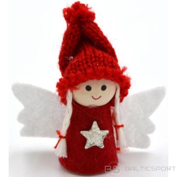 Saska Garden ZIEMASSVĒTKU EŅĢEĻA KULONS, SARKANS, 7CM