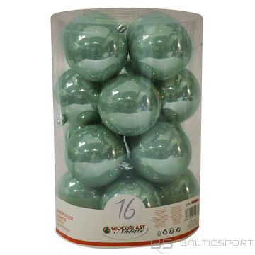 Egļu bumbas d8cm zaļā tēja 16gab.