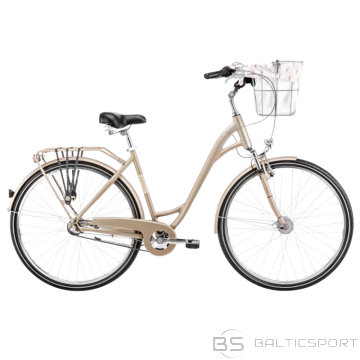 Velosipēds ROMET Art Deco Classic, ar priekšējo grozu, bēšs (M)