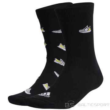 Adidas Носки Run X Ultraboost Shoe Love Graphic 2PP IC1286 / черные / 40-42