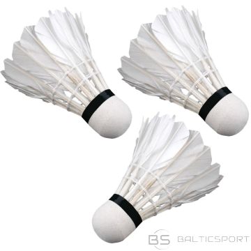 Enero BADMINTON SHUTTLETE WITH FEATHERS, 3 PCS, WHITE