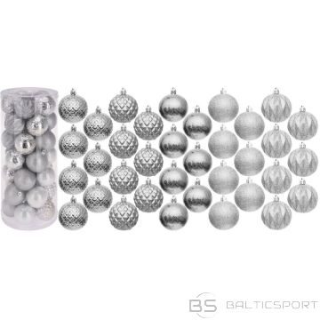 BS Dekoratīvu plastmasas bumbu komplekts 6 cm, 35 gab., sudraba krāsā (nav pieejams)